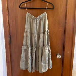 Petal & Pup Olive Tiered Maxi Skirt